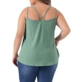 thumbnail image 3 of Agnes Orinda Plus Size Tank Tops for Women Eyelet Embroidery Sleeveless Spaghetti Strap Loose Fit Cami Tops 3X Gray Green, 3 of 6