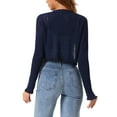 thumbnail image 3 of INSPIRE CHIC Women's Crop Shrug Long Sleeve Knit Elegant Open Front Casual Bolero Cardigan, 3 of 5