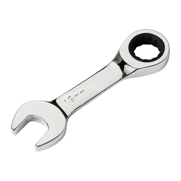 Btafrte Llave trinquete rechoncha CR-V Llave trinquete métrica acero Herramienta reparación automóviles (19 mm)