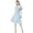 Powder Blue, variant on Moomaya Square Neck Tiered Dress, Knee Length Flared Smocked Summer Dress