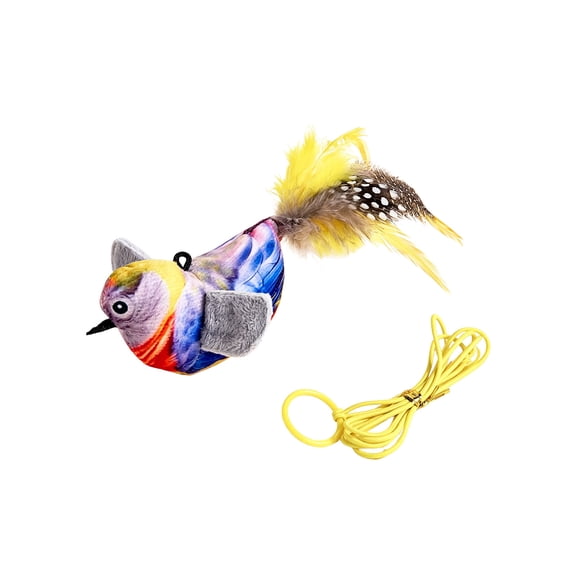 Interactive Cat Toys Bird - Realistic Cat Interactive Toys for Indoor Cats with Catnip and Feather, Bored Kitten Kicker Yellow