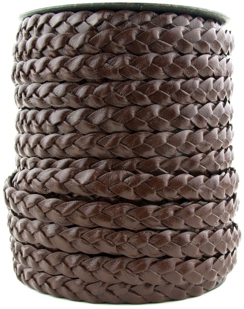 3 Yard Brown Distressed Light, 3 Meter Xsotica-Dye Round Leather Cords -2.0 mm Leather Cord 