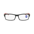 thumbnail image 4 of Mens Rimmed Sport Reading Glasses +3.5, Womens Blue Light Blocking Plastic Black Frame Red Temple Readers 3.5, 4 of 4