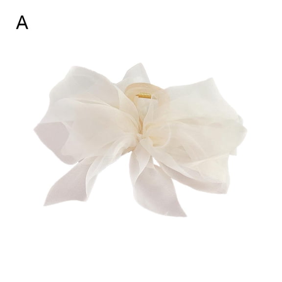 Chiffon Bowknot Hair Claw Clips, Mesh Tulle Bow Hair Claw Clips, Big Bow Hair Clips for Thick Hair Ponytail Hair Clip Hair Bows Hair Clips for Girls Hair Accessories for Women