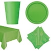 Football Team Spirit Pack 72pc 12 Guests Party Tableware Set, Lime Green