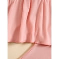 thumbnail image 6 of Biezeib Girls Summer 2PCS Pants Sets Flying Sleeve Button A-line Tops Solid Color Flared Pants Sets, 6 of 6