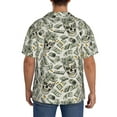 thumbnail image 3 of Gukieu Skull with Cash Print Men's Short-sleeved Shirts, Button-down Pocket Shirts, T-shirts, Beach Vacation Travel Summer Clothing-4X-Large, 3 of 5