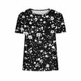 thumbnail image 4 of Perfectbot Women Tops Crew Neck Loose Short Sleeve Print Casual Summer Shirts Size S-5XL, 4 of 5