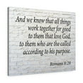thumbnail image 1 of Scripture Murs Romains 8:28 Art Mural Décoration Chrétienne Maison Non Encadrée, 1 of 7