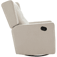 thumbnail image 3 of Odelia 360 Swivel Glider Rocker Recliner, Tufted Nursery Chair with Manual Puller, Plush Cushioning, Soothing Rocking Motion with Microfiber Fabric for Living Room, Bedroom, Apartment Cream, 3 of 18