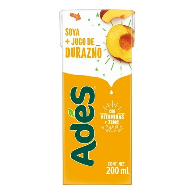 Alimento líquido de soya Ades sabor durazno 200 ml
