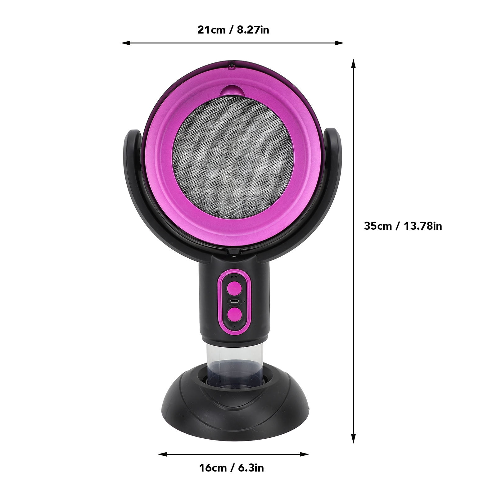 BIMZUC Desktop Range Hood 2 Speed Negative Ion USB Powered Portable Kitchen Exhaust Fan for Apartment 5V 8W, Black and Purple