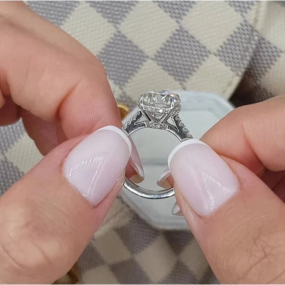 3.50Ct Round Cut Lab Created Diamond Engagement Ring 14K White Gold Plated