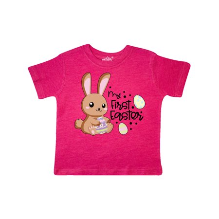 

Inktastic My 1st Easter with Brown Bunny and Easter Eggs Gift Toddler Boy or Toddler Girl T-Shirt