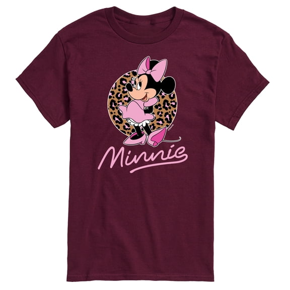Mickey & Friends - Minnie Mouse Leopard Print Logo - Men's Short Sleeve Graphic T-Shirt