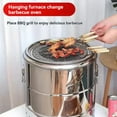 thumbnail image 2 of Stainless Steel Smokeless BBQ Grill with Rotating Intake Port - Multi-Functional, Windproof & Rustproof Outdoor Camping Stove for 3-5 People, Includes Carbon Cage Ash Tray Set & 50 Skewers, Large, 2 of 6