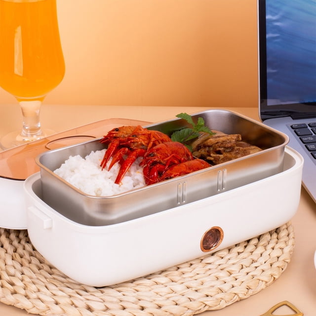 Wzzjkit Mini Portable Car Electrical Lunch Box USB Plug in Heating Insulated Lunch Box Bring Hot Meals To Work