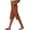 Brown, variant on Womens Knee Length Shorts with Pockets - Casual Summer Stretchy Elastic Waist Straight Leg Bermuda Shorts Side Split Ornamental Button, Yellow, l