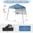 thumbnail image 2 of Wubio  6x6 ft Pop Up Canopy Tent, Outdoor Small Gazebo With Backpack, Patio Slant Leg With 1 Sidewall, Portable Easy Up (Blue), 2 of 8