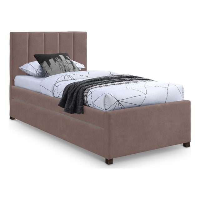Meridian Furniture Hudson Brun Cuir Végane Lit Gigogne Simple