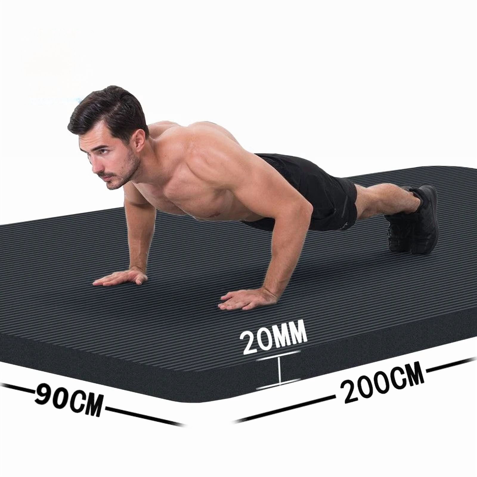 Thickened high-density yoga mat with shoulder strap - tear resistant and non slip rubber, enhancing grip and comfort - suitable for fitness, training, and daily exercise