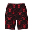 thumbnail image 4 of Lsque Mens Swim Trunks Red Skulls 2 Pattern - Bathing Suit Compression Liner - Beach Swim Shorts Swimwear - (S-3XL) - Stretch Quick Dry -Medium, 4 of 9