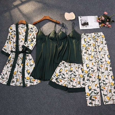 

Ykohkofe Sexy Wireless Rimless Pajamas Lace Nightdress Silk Underwear Women Sleepwear