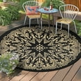 thumbnail image 3 of Aonewoe Round Outdoor Rugs 10Ft Waterproof Patio Plastic Straw Rug Reversible Camping Carpet Indoor Outdoor Area Rug for Patio,Deck,Balcony,Picnic,Beach,Outside, 3 of 9