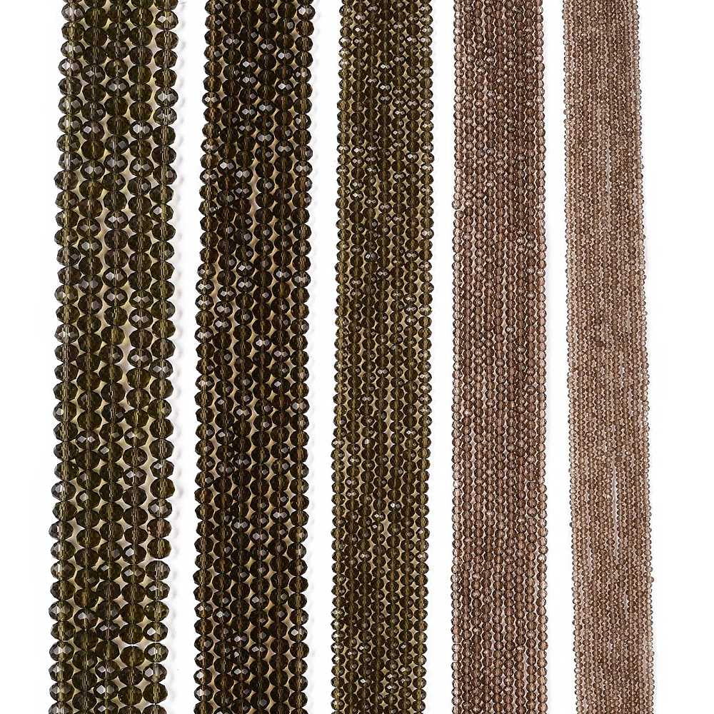 20Strand Glass Beads Strands Faceted Rondelle Tan 8x6mm Hole: 1mm about 64~65pcs/strand 15.75~16.14 inch(40~41cm)