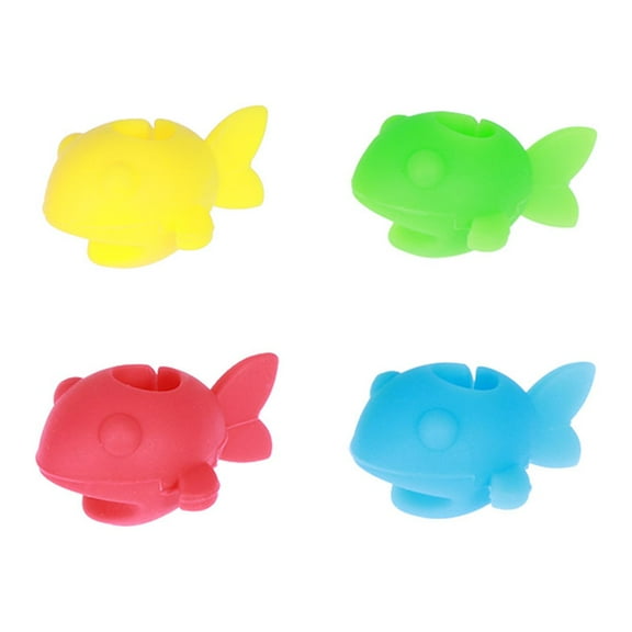 HAMPPLIES 6Pcs Wine Charms Assorted Color Fish Shape Wrap Around Stem Shockproof Party Hosts Accessories
