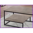 thumbnail image 2 of 3-Piece Coffee & End Table Set, Brown Laminate Black Metal, Space-Saving Contemporary Living Room Furniture with Storage, 2 of 5