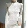 thumbnail image 2 of Arlun Women's Rhinestone Sweaters Cozy Turtleneck Slim Fit Long Sleeve Casual Pullovers 2025 Fall Winter Comfortable Soft Solid Color Base Layer Knitted Sweater Tops White XL, 2 of 3