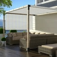 thumbnail image 5 of 11'x19' Beige White Strip Outdoor Sun Shade Panel Universal Pergola Replacement Cover Canopy with Grommets Weight Rods Sun Block Cover, 5 of 5