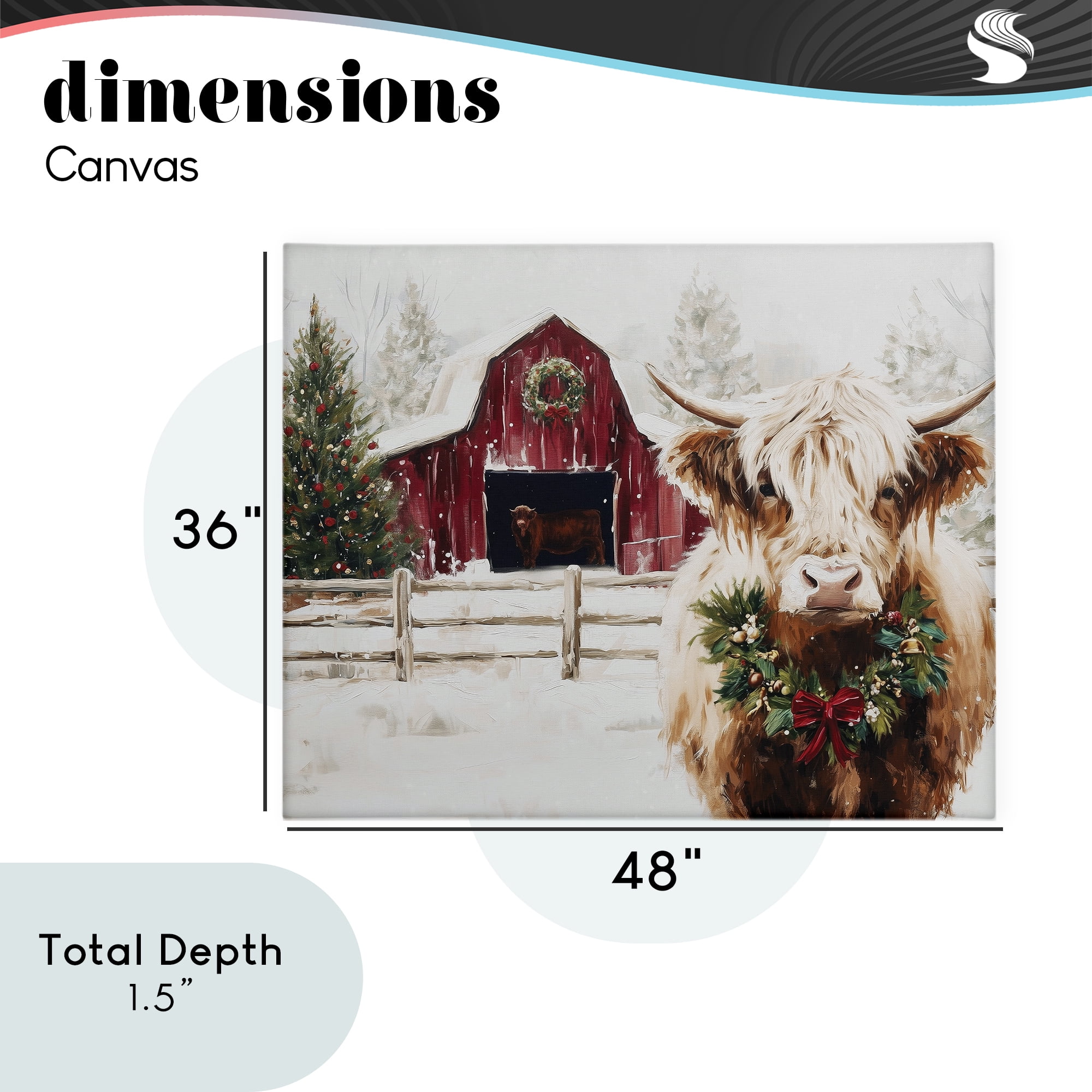 Stupell Industries Snowy Farm Scene Cattle Canvas Wall Art, design by Acorn & Ivory Designs