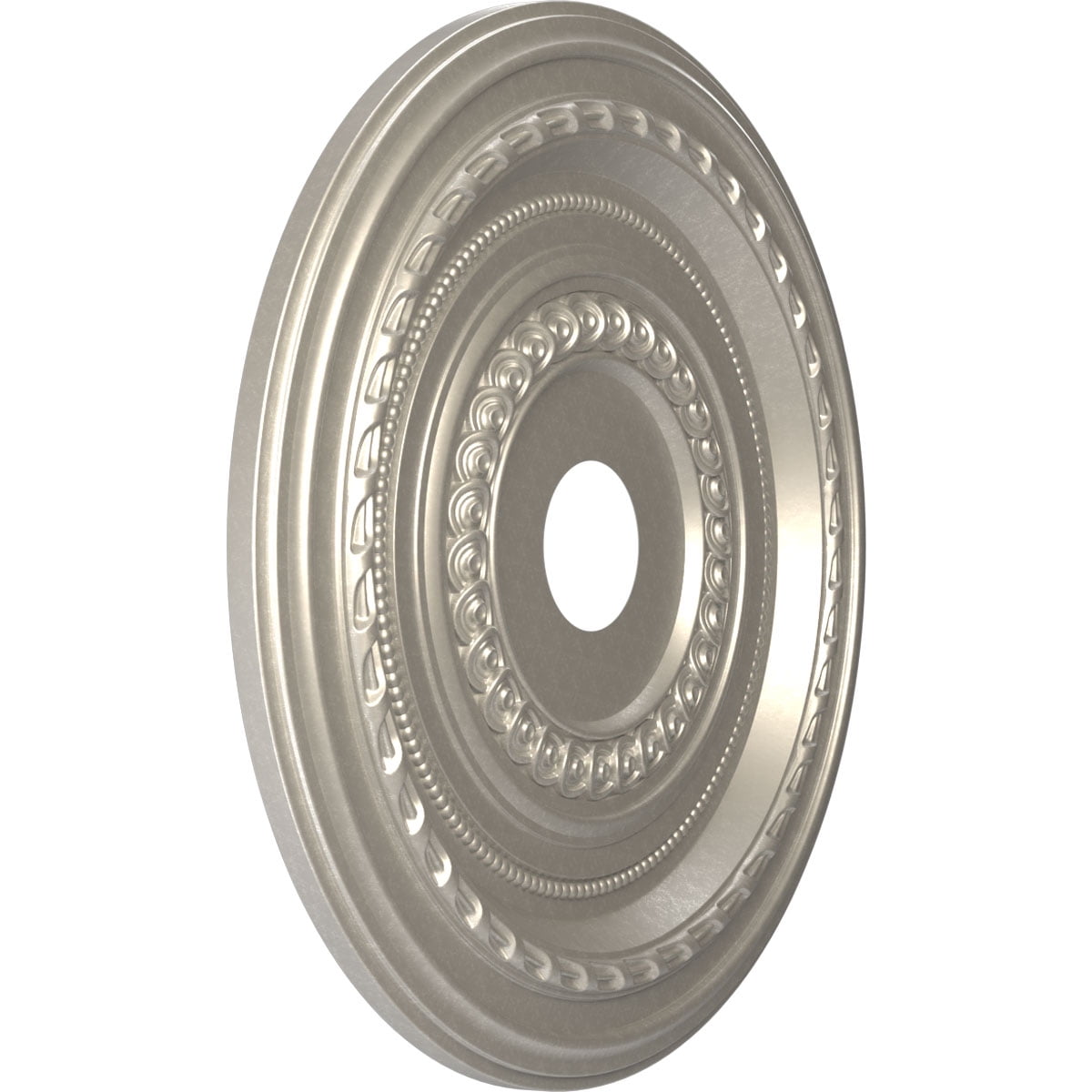 Ekena Millwork 22"OD x 3 1/2"ID x 1"P Cole Thermoformed PVC Ceiling Medallion (Fits Canopies up to 6"), Bright Coat Aluminum