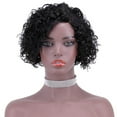 thumbnail image 3 of Wig Band Glueless Wigs Human Hair Wig Cap Hair Topper 360 Lace Front Wigs Human Hair Fashion Wigs Synthetic Wig Black Wig Hairshort Hair Women's Wave Wig Headband Wig Rollbacks on Essentials, 3 of 6