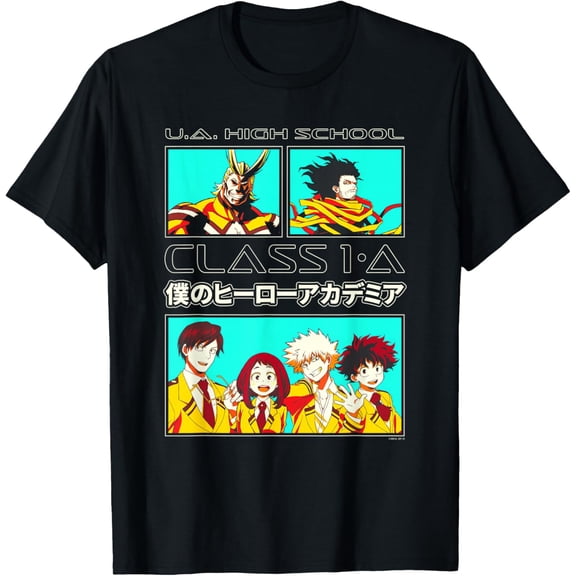 My Hero Academia Class 1-A Students Anime T-Shirt Cotton Adult Short Sleeve T-Shirt