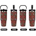 thumbnail image 4 of Christmas Trees Tumbler with Handle Flip Straw Red 30oz Insulated Stainless Steel Cup Cute Travel Coffee Mug Water Bottle for Women, 4 of 7