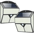 thumbnail image 1 of Lámpara solar para exteriores FloreceBien 436 LED, luz solar para exteriores, lámpara de pared con iluminación solar inalámbrica a prueba de agua IP65 con sensor de movimiento, foco solar para, 1 of 7