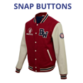 thumbnail image 4 of BLUE WELLFORD Harris Varsity Leather Jacket Men's Wool Body with Leather Sleeves Embroidered Badges Retro Bomber Style in Red and Gray, 4 of 6
