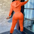 thumbnail image 5 of MIUOWANP Two piece Sets for Women Women's Fashion Hooded Long Sleeve Slim Zipper Sports Casual Suit, 5 of 5