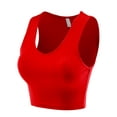 thumbnail image 3 of FashionMille Women Casual V Neck Ribbed Knit Sleeveless Cami Crop Tank Top, 3 of 5