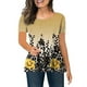 thumbnail image 4 of Gibobby Blusa de Trabajo de Manga Corta Camiseta manga corta con cuello redondo y estampado floral para mujer(Verde,CH), 4 of 4