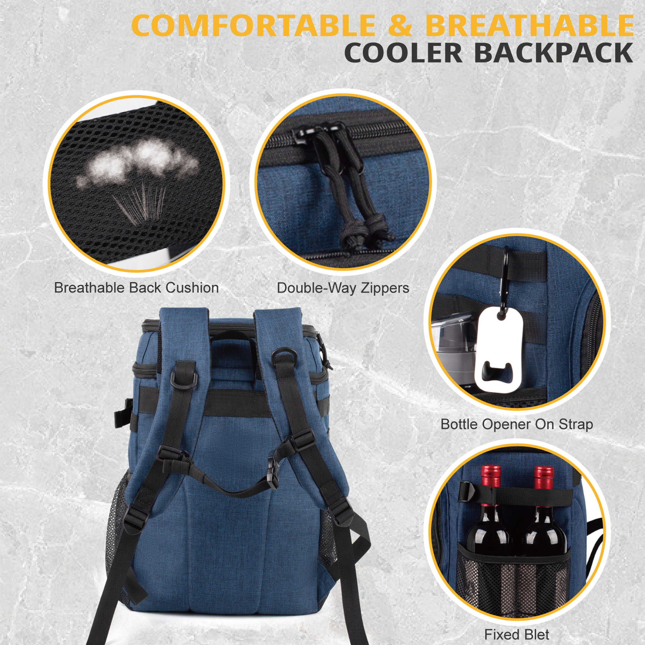 Backpack Cooler for Men, 25L Cooler Backpack Insulated LeakProof, Heavy Duty Lunch Bag