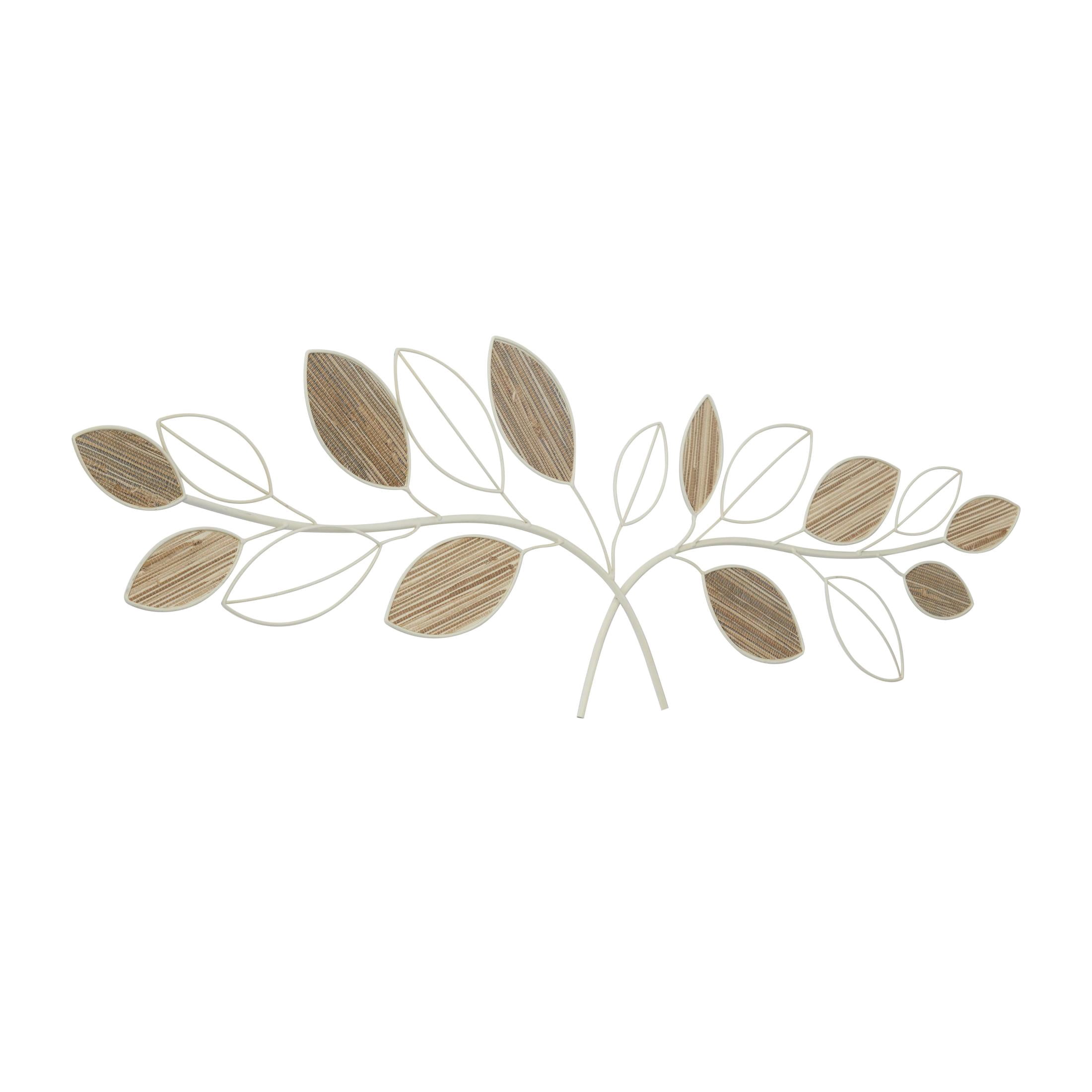 DecMode Brown Metal Leaf Wall Decor
