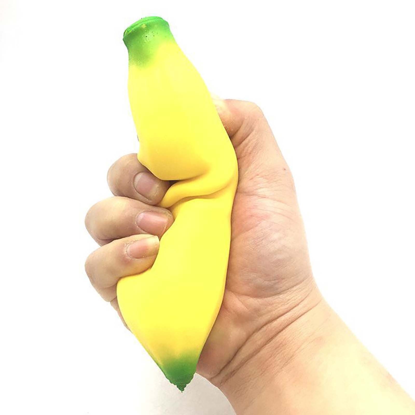 HCBY 12 Pack Slow Rising Banana Stress Ball, 6.9in Simulated Flour Banana Squeeze Toy, Super Slow Return Soft Pinch Relief, Cute Fidget for Adults Kids Anxiety Release
