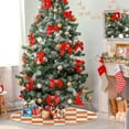 thumbnail image 4 of RMDQTR Festive Christmas Tree Skirt35.4x35.4in - Holiday Home Decor for Xmas Party Orange Checkerboard, 4 of 6