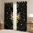 thumbnail image 2 of Manfei Black Gold Snake Curtains Pack of 2 (42x84 Each) for Adult, Western Bohemian Stars Moon Curtains Blackout, Mandala Theme Bedroom Curtains, Window Curtains Room Decor, 2 of 6