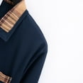 thumbnail image 5 of BXINGOHAI Men's Casual Shirts Classic Long Sleeve Shirt Solid Color Button T-Shirts Tees Golf Stylish Tops Navy,S, 5 of 6