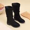 thumbnail image 4 of DxhmoneyHX Girls Knee High Faux Suede Boots 4-15 Years Pull On Tall Riding Boot Fashion Fall Winter Dress Boot with Low Heel, 4 of 7